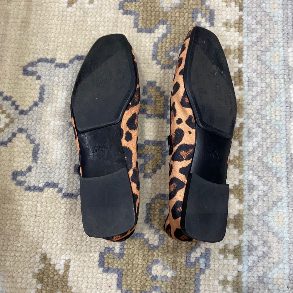ZARA Leopard Print Mary Jane Flats size 7 (37) - Picture 6 of 7